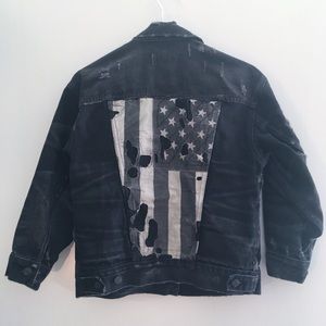 Ralph Lauren Black Distressed Denim Jacket